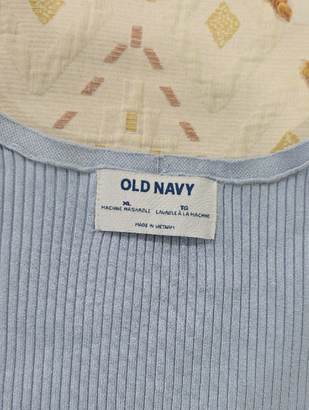 Light Blue Ribbed V-Neck Cardigan - Picture 2 of 2
